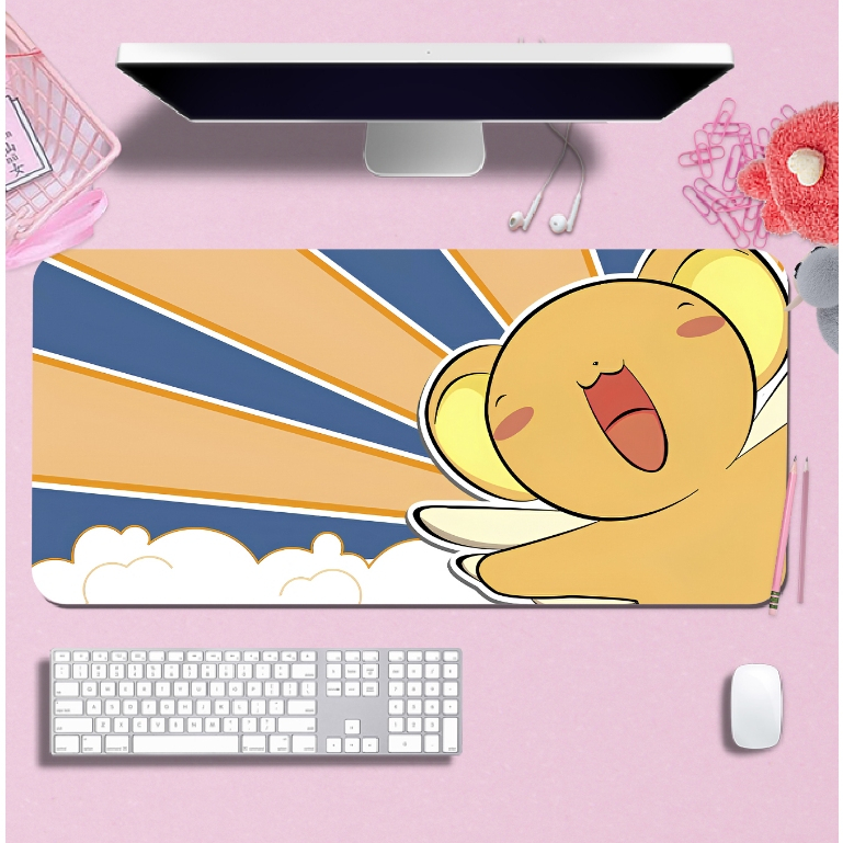 Mouse Pad Gamer Estampa Sakura Cute Com Borda Costurada Para Desktop