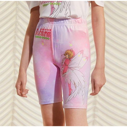 CARDCAPTOR SAKURA  Short corsário legging fofa infantil juvenil kawaii anime bermuda pastel cartoon candy color soft lolita himekaji brechó bazar Japão Coréia romântico delicado aesthetic kpop vintage fada fairy cute princesa boneca criança menina