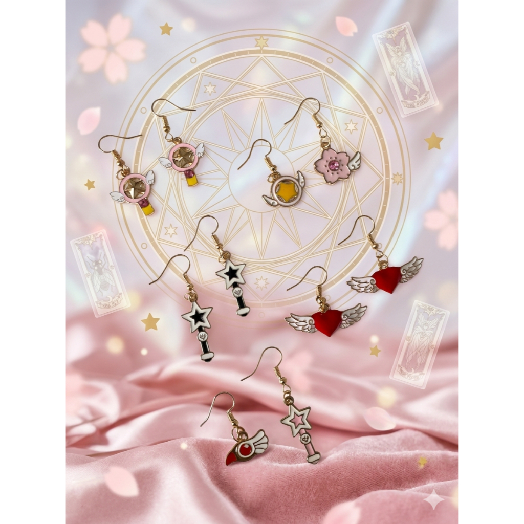 Brinco Sakura Card Captor Cute Dark Harajuku Moda Japonesa Handmade