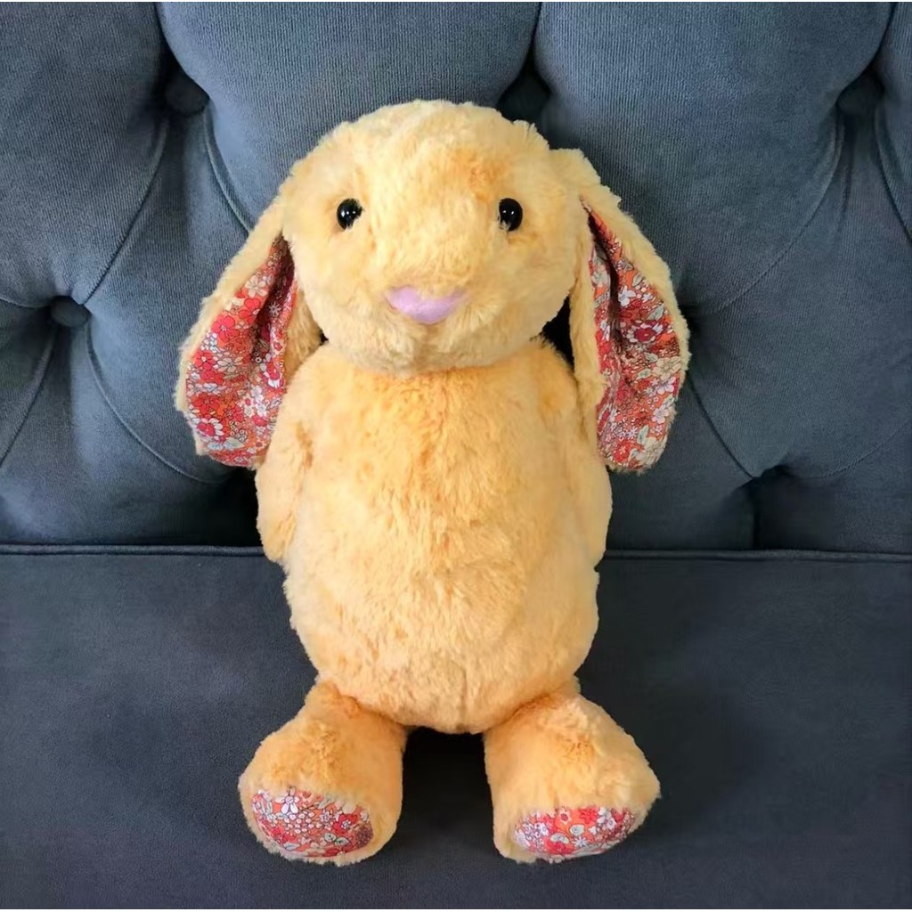 Floral Rabbit Collection: Sakura Ear White Floral Lop-Eared Rabbit, Pink Floral Rabbit Plush Toy, Children's Gift, Cute