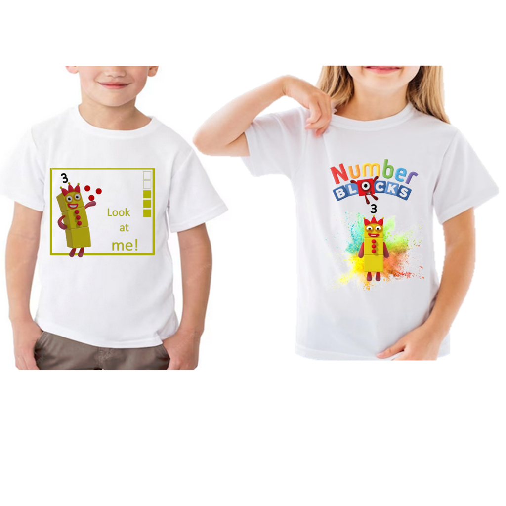 CAMISETAS PERSONALIZADAS NUMBERBLOCKS THREE - 3