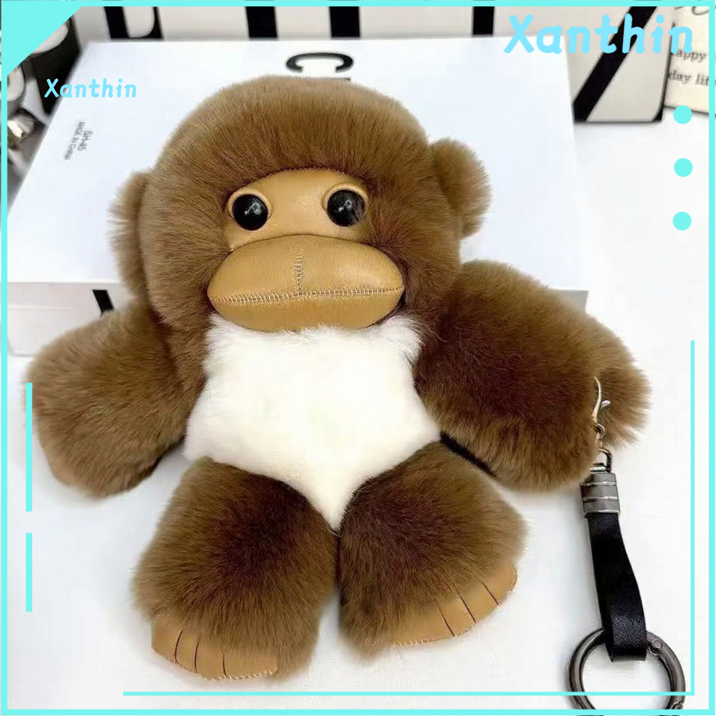 Monkey Doll Plush Toy Three-dimensional Stuffed Soft with Long Arms – Cute Lucky Hanging Ornament for Car Home or Offi