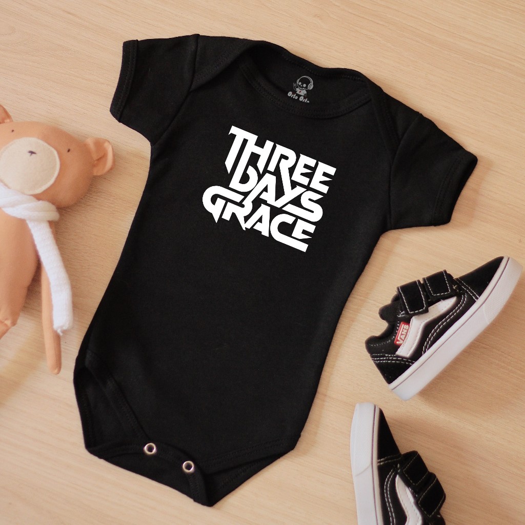 Body Manga Curta, Longa Ou Regata de Rock Bebê Three Days Grace Suedine 100% Algodão Premium