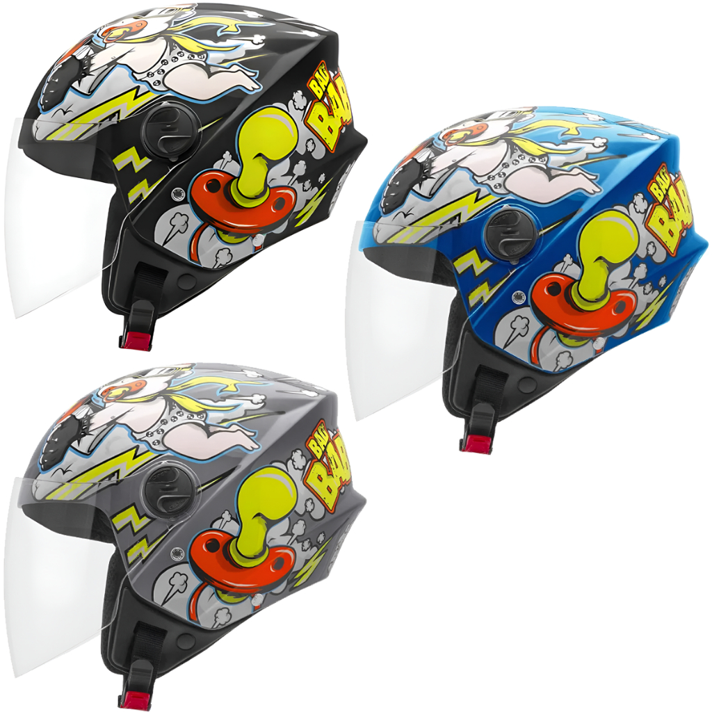Capacete Aberto New Liberty Three Bad Baby Preto Protork