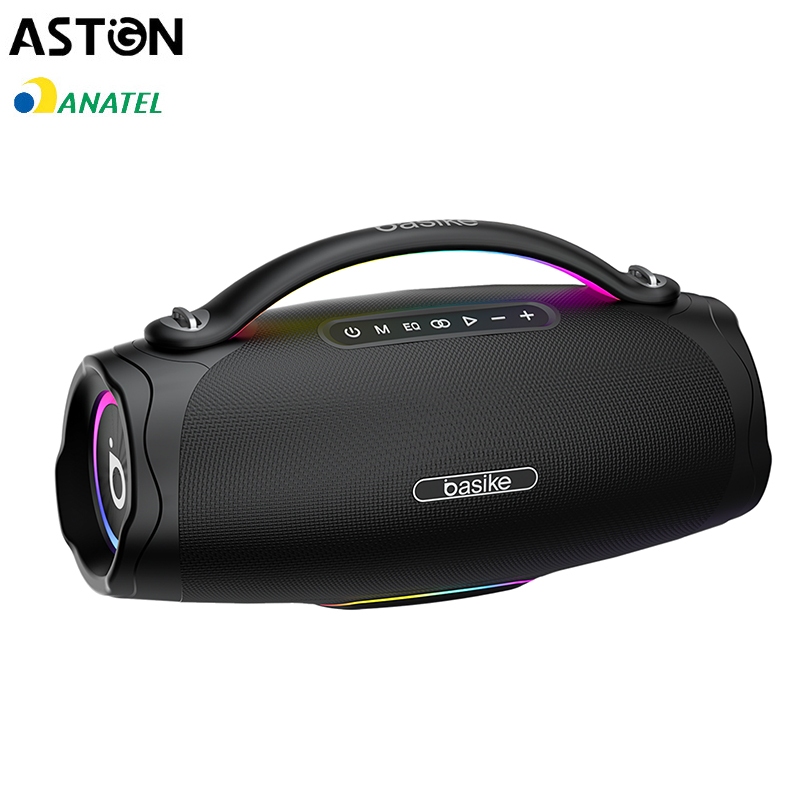 Astgn X Basike Caixa de Som Bluetooth 100 W RMS com Bateria 10.000 mAh, TWS, IPX6 e Luzes RGB