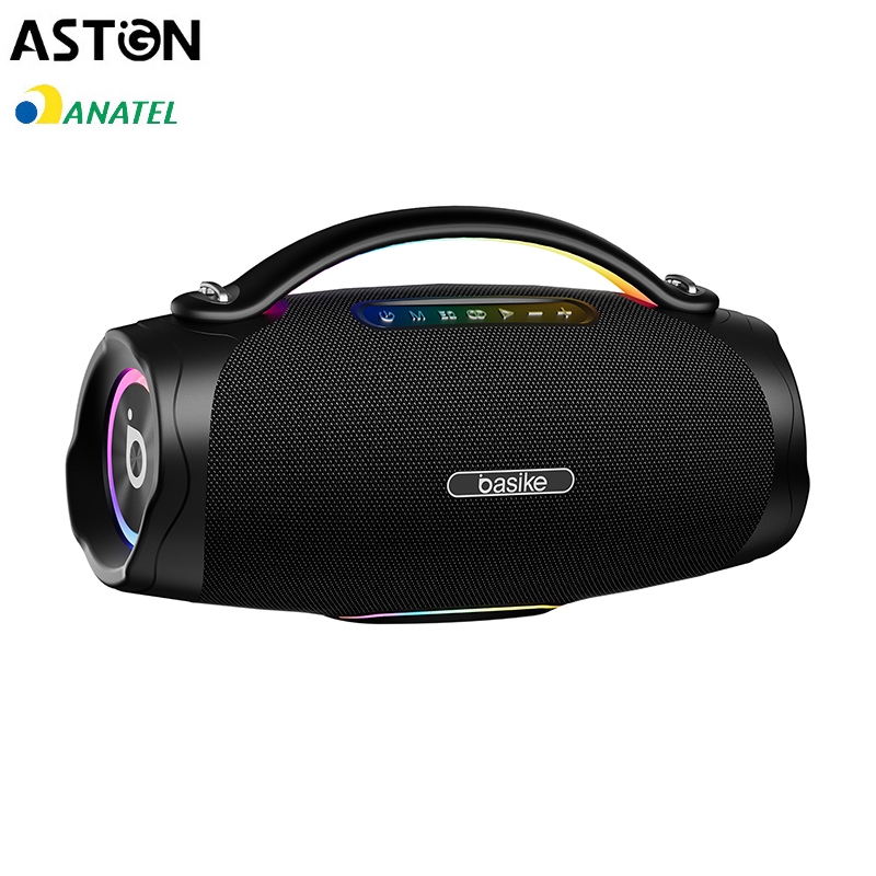 Astgn X Basike Caixa de Som Bluetooth 200 W RMS, Bass Boost, IPX6, Bateria 20.000 mAh e Luzes RGB