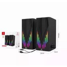 Caixa de som 2.0 6W Com Luz RGB Estéreo 2.0 Para Computador Notebook