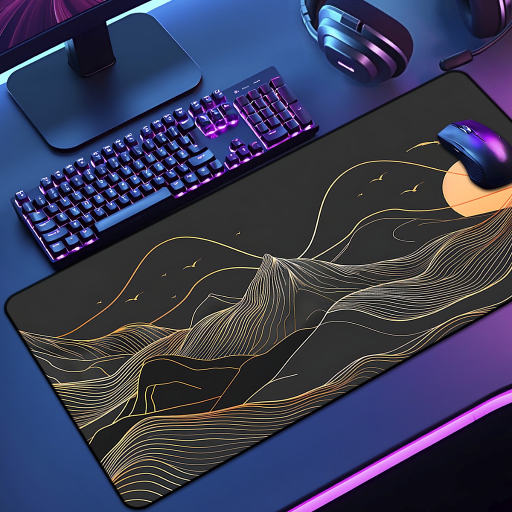 Mouse Pad Grande Gamer Chinese 65x30 70x35 80x35 90x40 90x50 120x60 Antiderrapante Borda Costurada