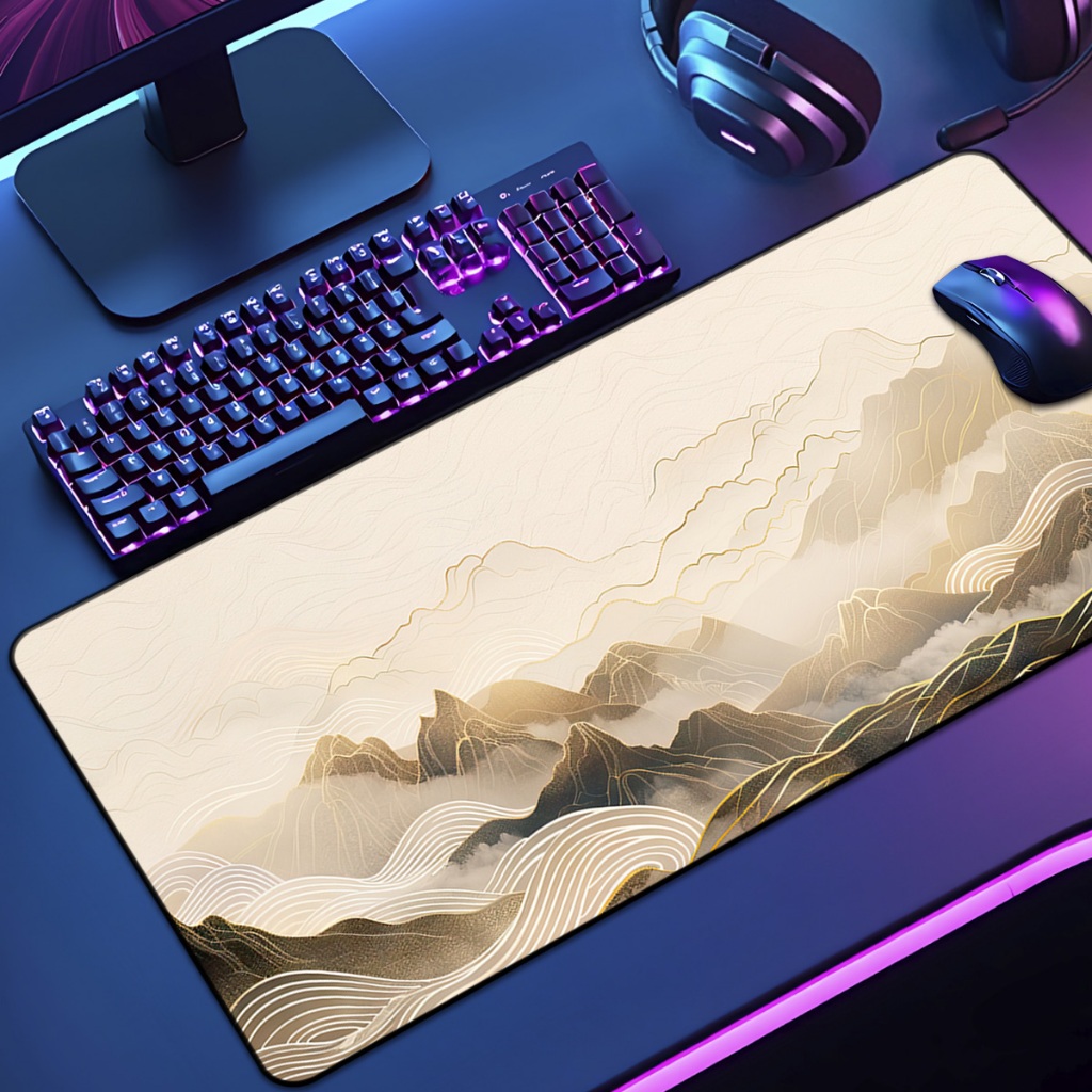 Mouse Pad Grande Gamer Chinese 65x30 70x35 80x35 90x40 90x50 120x60 Antiderrapante Borda Costurada