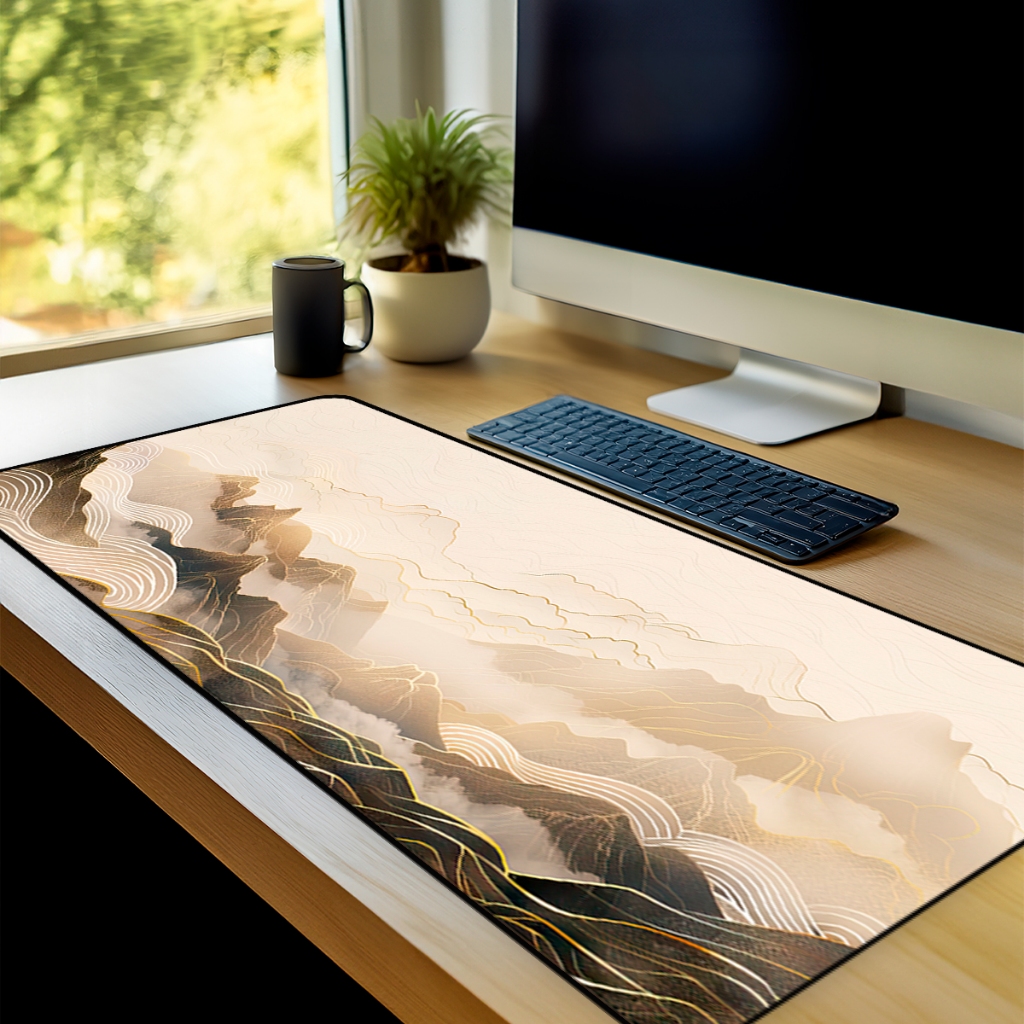 Mouse Pad Gamer Chinese  Antiderrapante Grande 70x35 80x35 90x40 90x50 cm borda costurada