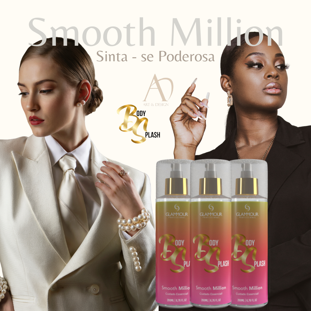 Body Splash Feminino Smooth Million – Luxo e Poder em uma Fragrância 200ml Glammour Professional