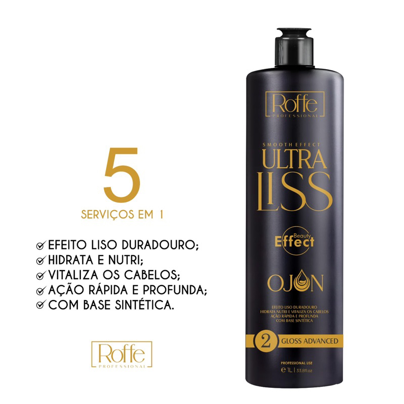 Selagem Semi Definitiva Ultra Liso Real Effect Smooth Liso Duradoura 1L Roffe Professional l