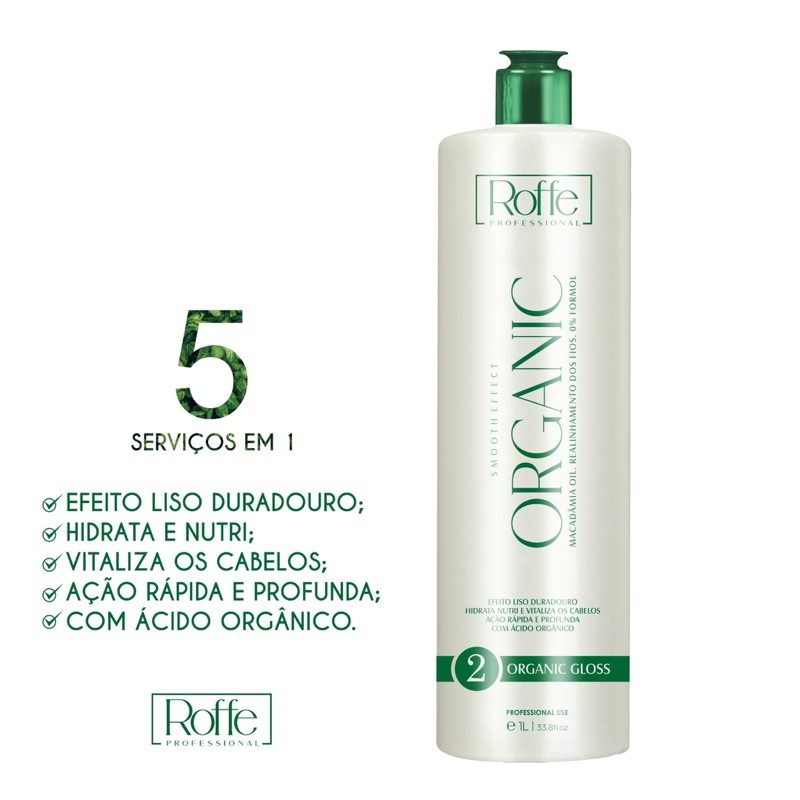 PROGRESSIVA ALISANTE ORGANIC EFFECT SMOOTH ALISAMENTO PERFEITO 1L ROFFE PROFESSIONAL