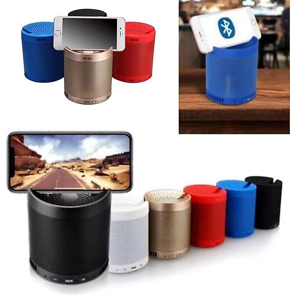 Caixa De Som USB Portátil Multifuncional Bluetooth Potente Com Suporte de Celular