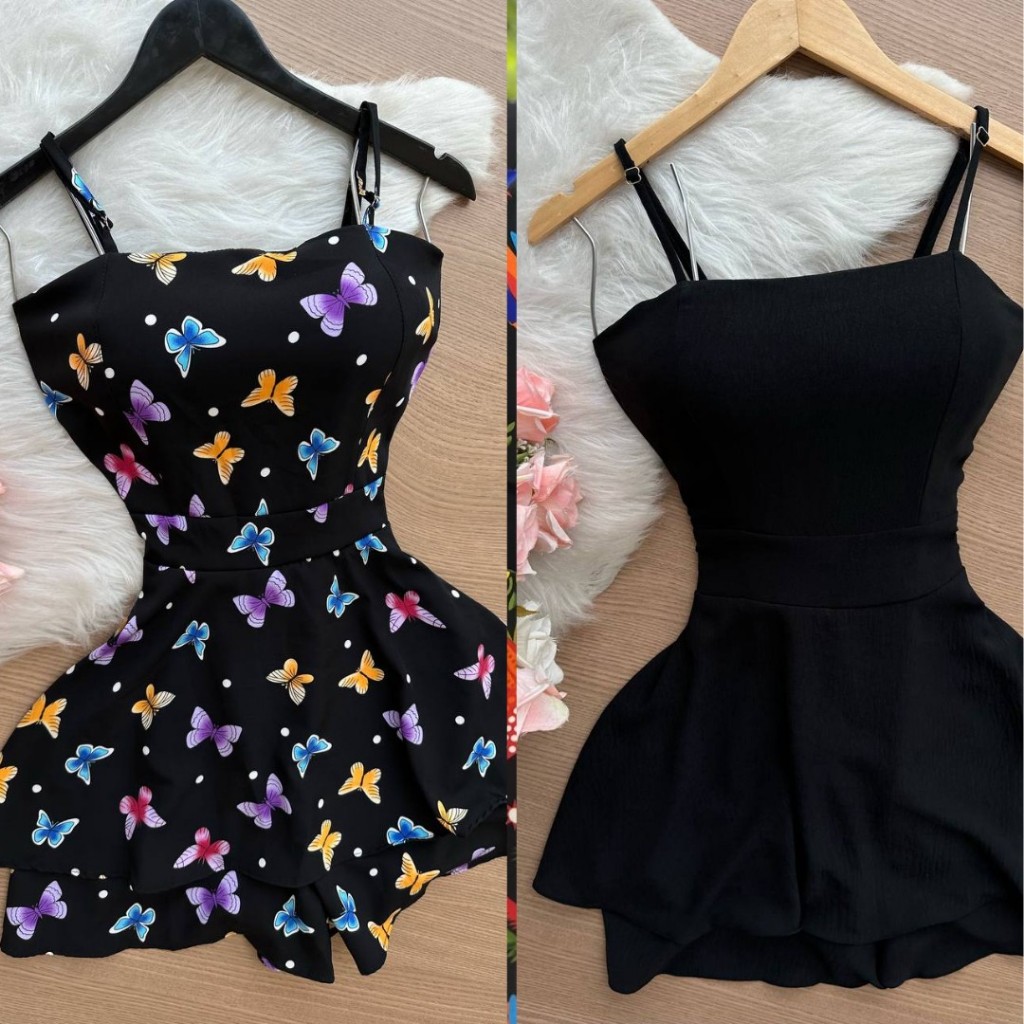 Kit 2 Vestidos Macaquinho Feminino com Short Interno – Conforto e Estilo em Diversas Cores