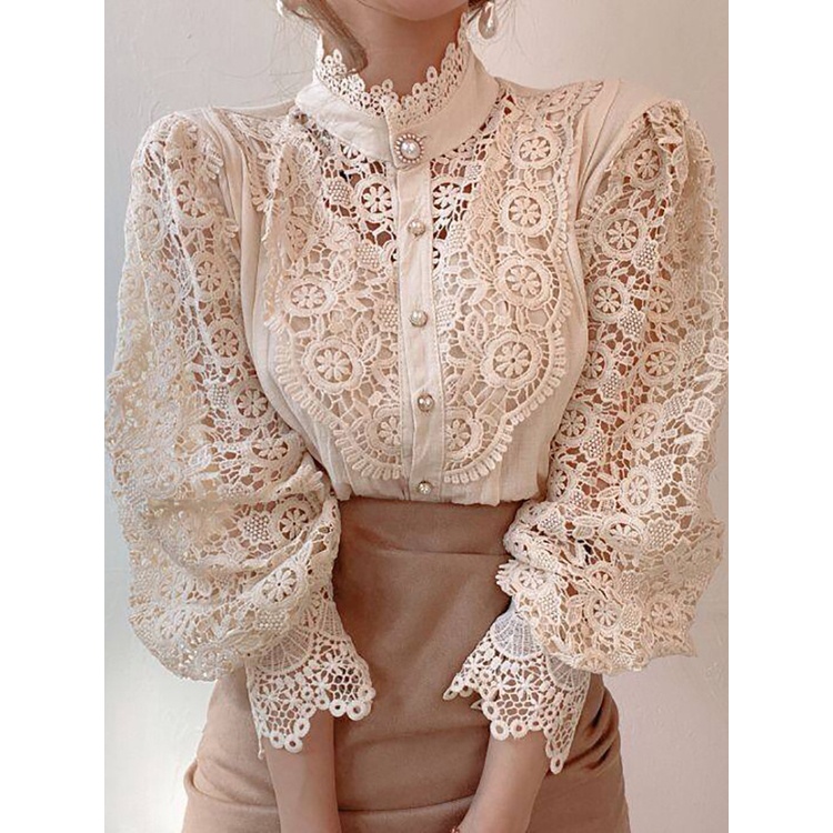Camisas De Verão Vintage Lace Blusa Para Mulheres Nova Camisa De Algodão Coreana Botão Loose Tops Casual Feminina Ladies Blusas 2024