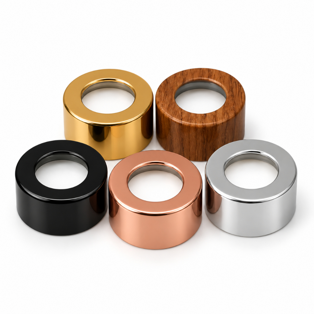 Kit 10 ou 20 Tampas Difusoras Rosca 28/410 com Batoque Disco Dourado Prata Madeira Preto Rosé