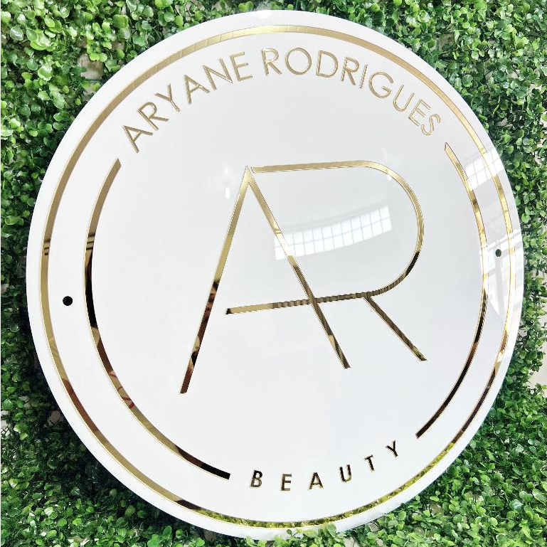 Logo em Acrílico Espelhado Base 2mm e Cores Dourado, Prata, Rose Gold, Bronze, Pink, Vermelho, Azul