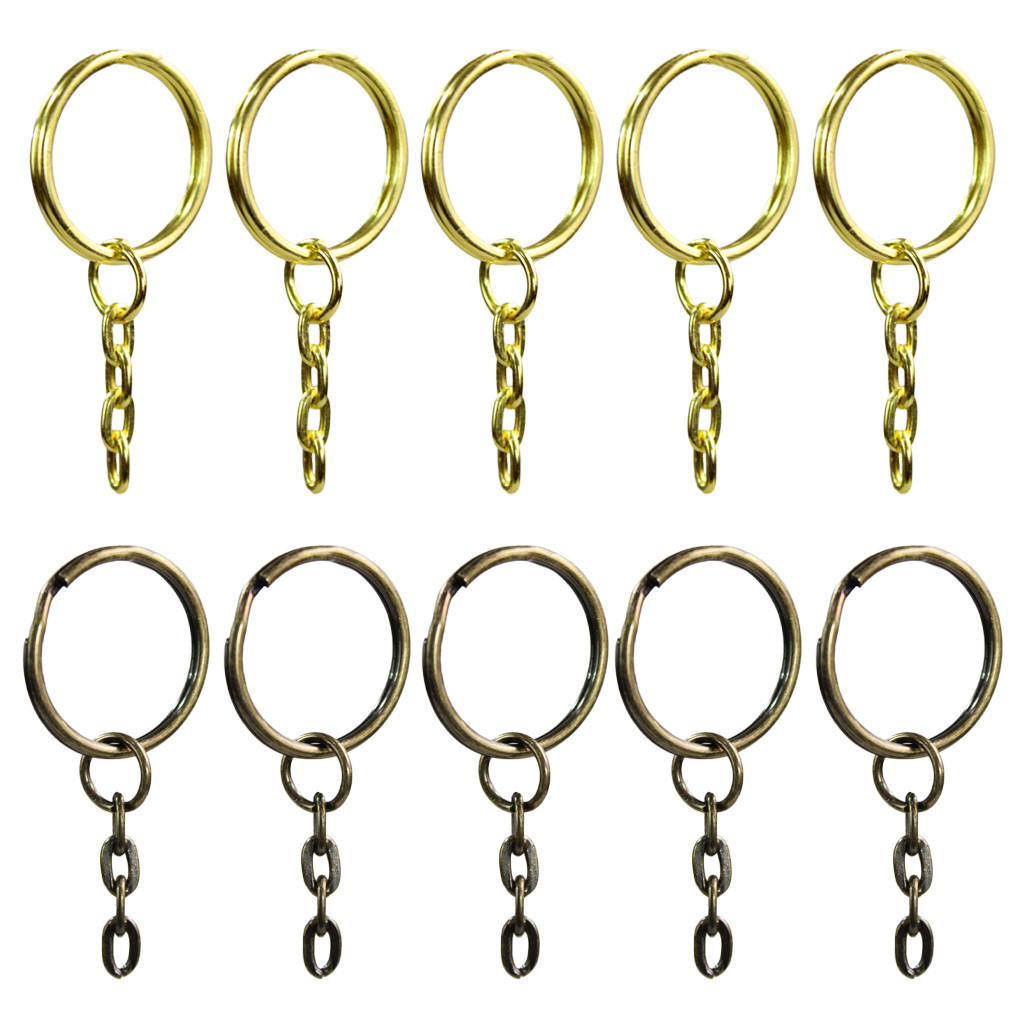 Argola Para Chaveiro 23mm + Corrente Elo Cor Dourada & Prata 200 Peças