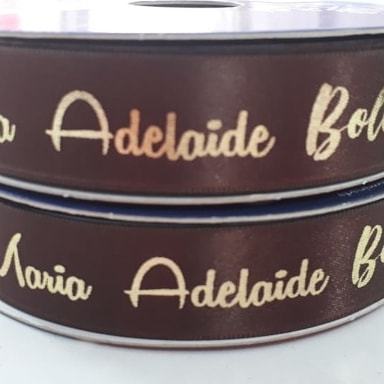 Fita De Cetim Personalizada C/ Logo CLIENTE - Largura 15mm  Escolha a cor da sua e da impressão temos (Dourada, Preto, Rose Gold e Prata)