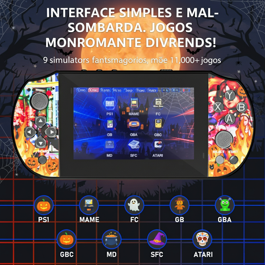 Q3 Consoles de jogos retrô，11.000 jogos retrô, Tela IPS 4.3