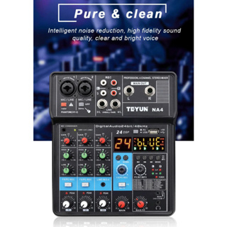 TEYUN 4 canais misturador consola profissional portátil NA4 computador entrada 48v modelo número origem mistura