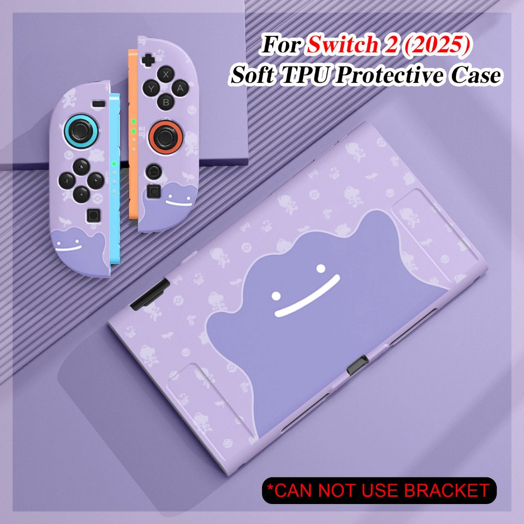 Capa De Silicona Flexível Para Nintendo Switch 2 Consola De Jogos Pokopia Ditto Tema JoyCon Controle Protetora Case