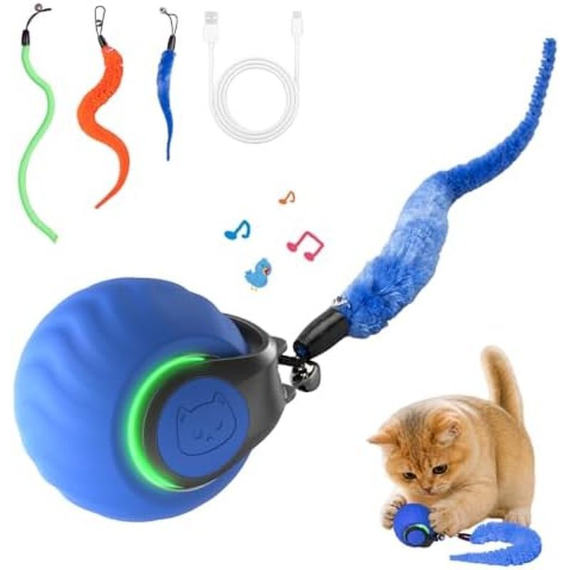 Brinquedos Interativos Para Gatos Geamen Com Sons De Pássaros & amp ; 3 Modos De Velocidade , Brinquedo De Gato Móvel Au