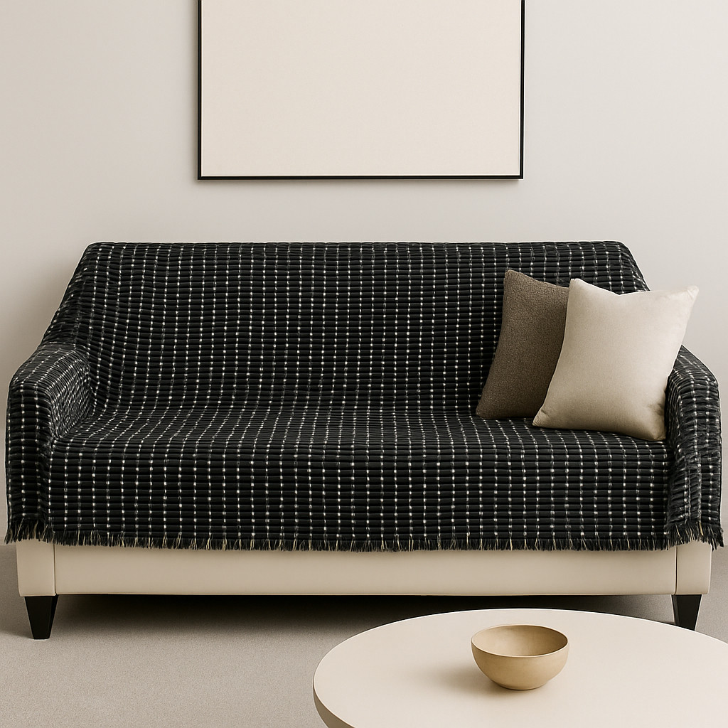 Manta para Sofá Grande 2,40m x 1,70m – Proteção Prática e Toque Decorativo em Algodão