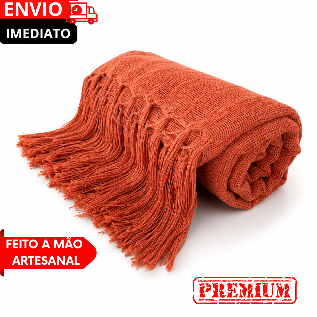 CAPA Pra Sofá Terracota Luxo 1,20m X 1,80 Ideal Para Sofás e Poltronas Em Tear Mineiro 100% Algodão