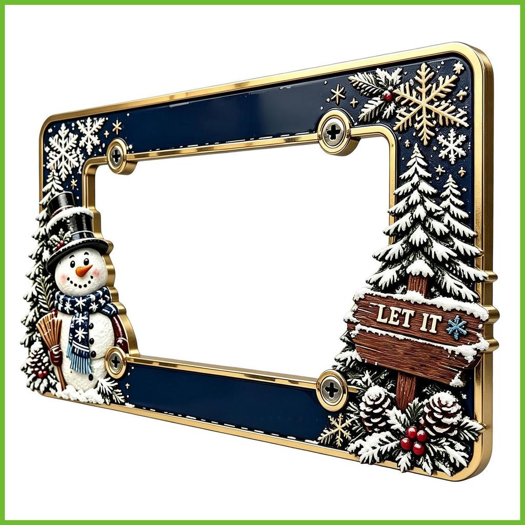 Quadros De Placas De Licença Universal Natal Boneco De Neve Decoração Auto Quadro Da Placa Para Sedan SUV RV Caminhão te