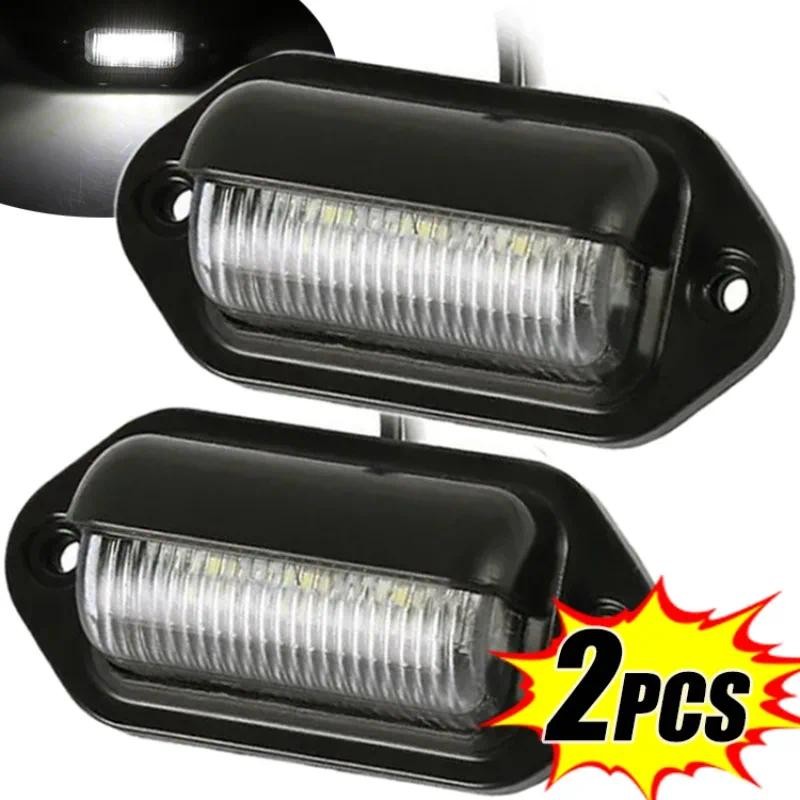 2Pcs 6 LED Número De Licença Do Carro Placa De Matrícula De Luz/Universal Auto Truck RV À Prova D'água Lâmpadas De Traseira De Reboque