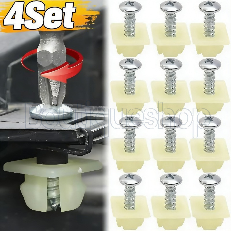 4/1 Conjunto De Parafusos Auto-Roscantes De Segurança Antirroubo-Acessórios De Reparo De Automóveis-Snap De Fixação De P