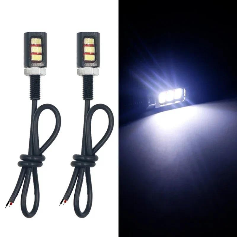 2 Pçs/Lote Número Da Cauda Acessórios Lâmpada Placa De Licença Parafuso Luz Branco LED Carro Auto Motocicleta Universal