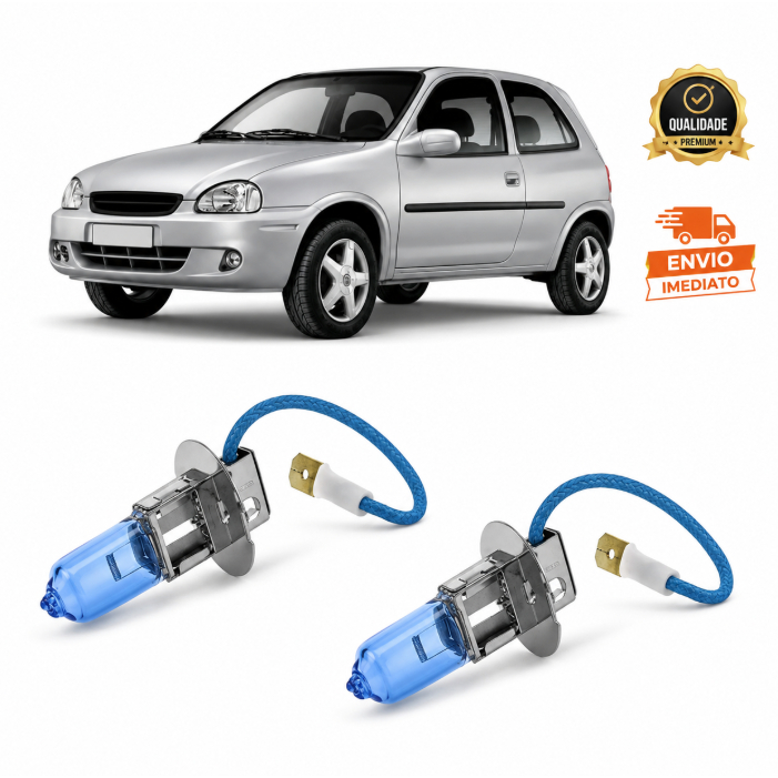 Par Lampada Super Branca Farol de Milha Corsa Wind 1996 1997 1998 1999 2000 8500K H3