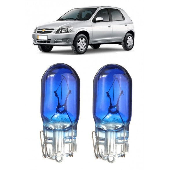 Par Lampada Pingo T10 Super Branca Celta Farol Teto Placa 5w