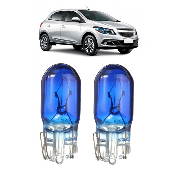 Par Lampada Pingo T10 Super Branca Onix Farol Teto Placa 5w