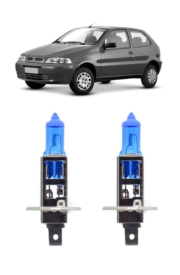 Par Lampada Super Branca Farol Alto Palio Siena Strada 2001 2002 2003 8500k H1