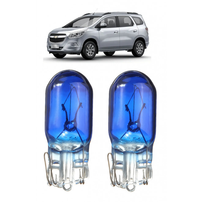 Par Lampada Pingo T10 Super Branca Spin Farol Teto Placa 5w