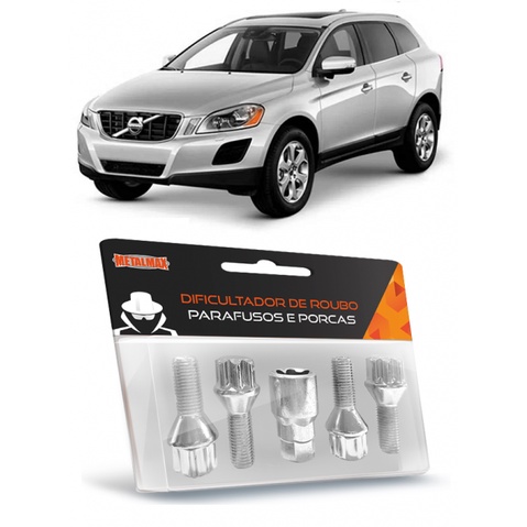 Kit Jogo Parafuso Antifurto Trava Volvo XC40 XC60 XC90 Todos Modelos