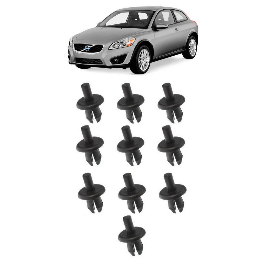 Kit 10 Grampo Presilha Spoiler Lateral da Porta Volvo XC60 XC70 XC90