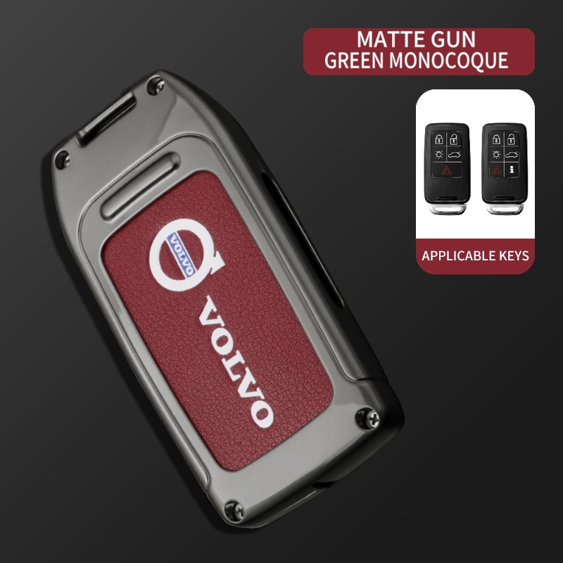 Uso Durável Liga De Zinco Couro Inteligente Chave Fob Capa Para Volvo XC60 XC90 S60 S80 V60 V70 6 Botões Escudo Protetor