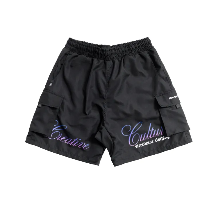 Bermuda Masculina Tactel Rip Stop Forrada Creative Culture Colors "FIRE APPAREL'' cor (Preto)