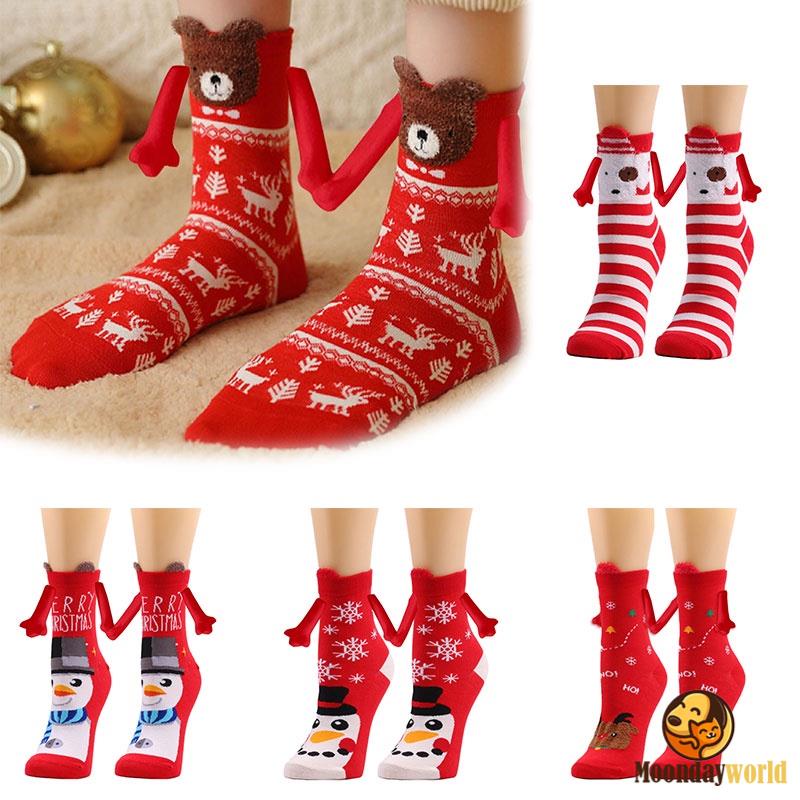 natal 1 Par Clube De Pares Celebrity Ins Fashion Funny Creative Atração Magnética Mãos De Preto Olhos De Cartoon Branco Casais Sox Socks