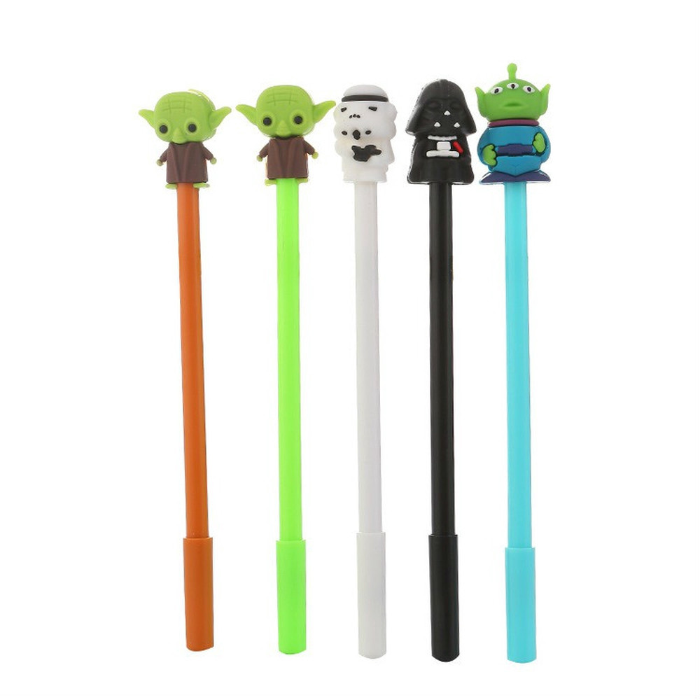 10pcs Cartoon Star Wars Gel Pen Creative Learning Stationery Water-based Pen Cute Student Black Test Pen Wholesale