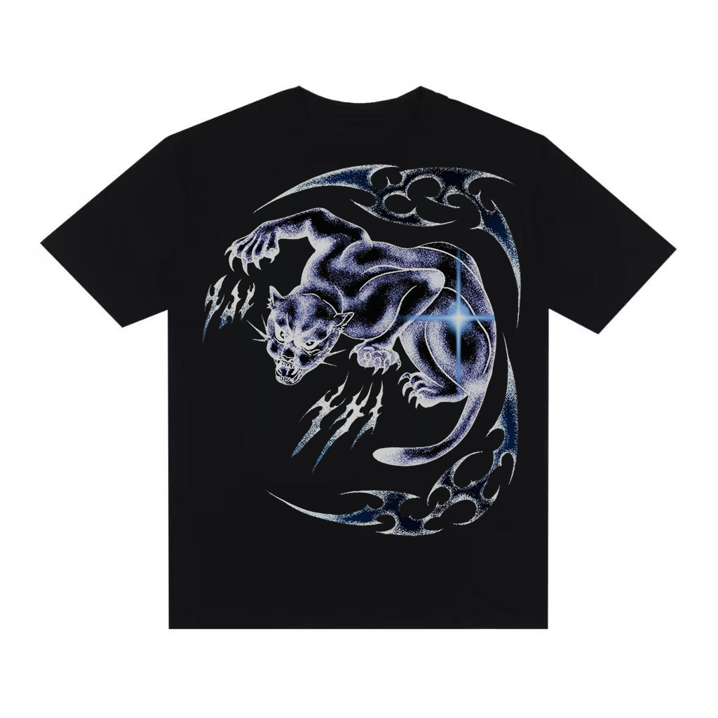 Camiseta Streetwear Swag Y2K Camisa Over Oversized Pantera Cyber Punk Emo Gótica Alternativa Larga Rap Hip Hop
