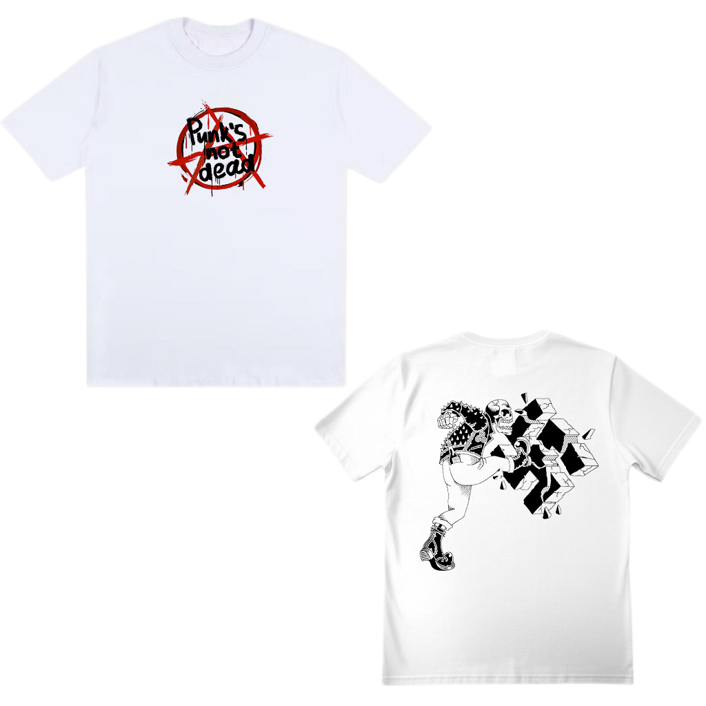 Camiseta Streetwear Rock Punk Antifa Punk´s Not Dead Estampada Y2K Estiosa Korn Iron Maiden Misfits