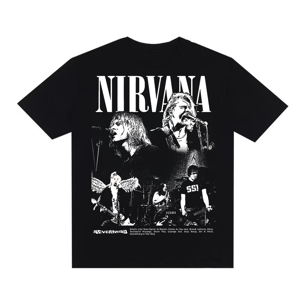 Camiseta Streetwear Camisa Over Oversized Rock Punk Nirvana Kurt Cobain Swag Opium Core Gótica Alternativa Y2K
