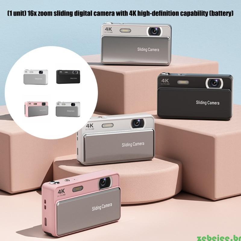 16X Zooms Slide Cover Digital Camera With 4K Video For Travel Photography