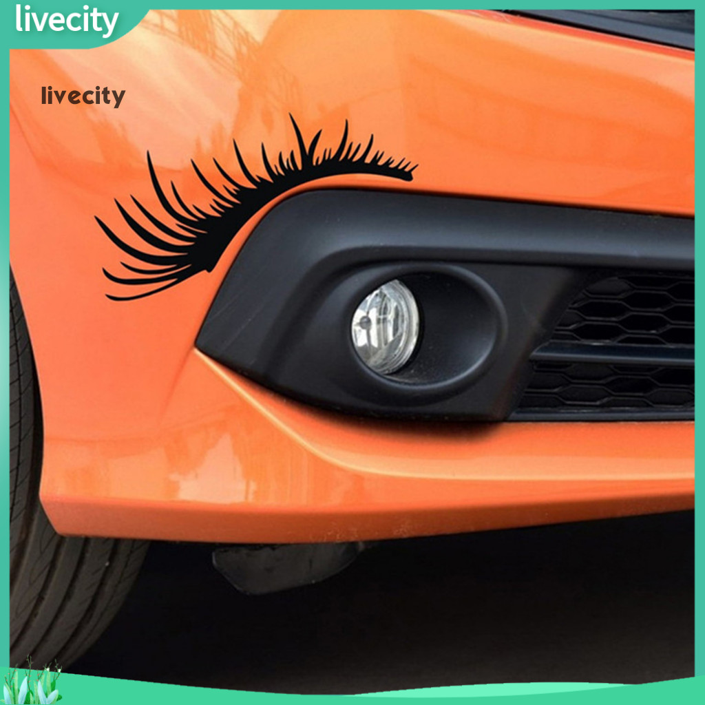 Expressive Vinyl Decals Long-lasting 2pcs Waterproof Car Eyelash Stickers Funny Headlight Cute Vehicle Decoration for Tr